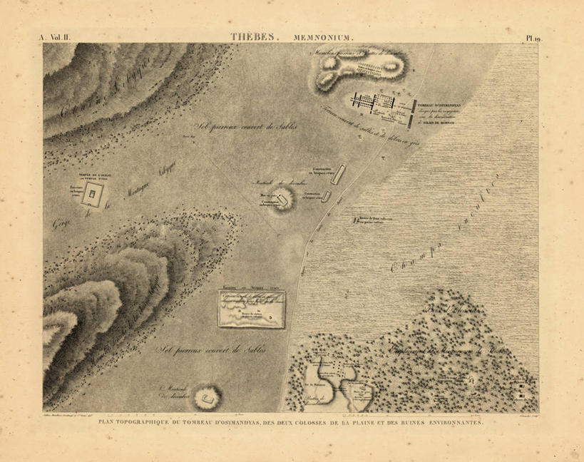 无人,横图,地图,非洲,埃及,历史,古董,中东,彩图