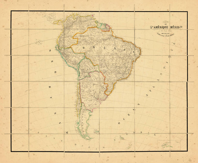 无人,横图,地图,历史,南美,古董,彩图