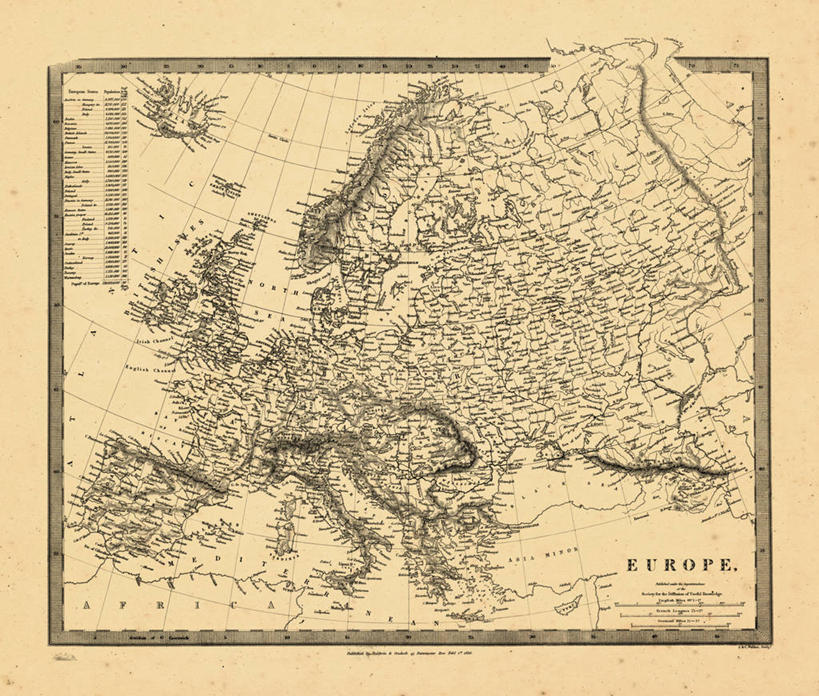 无人,横图,地图,欧洲,历史,古董,彩图