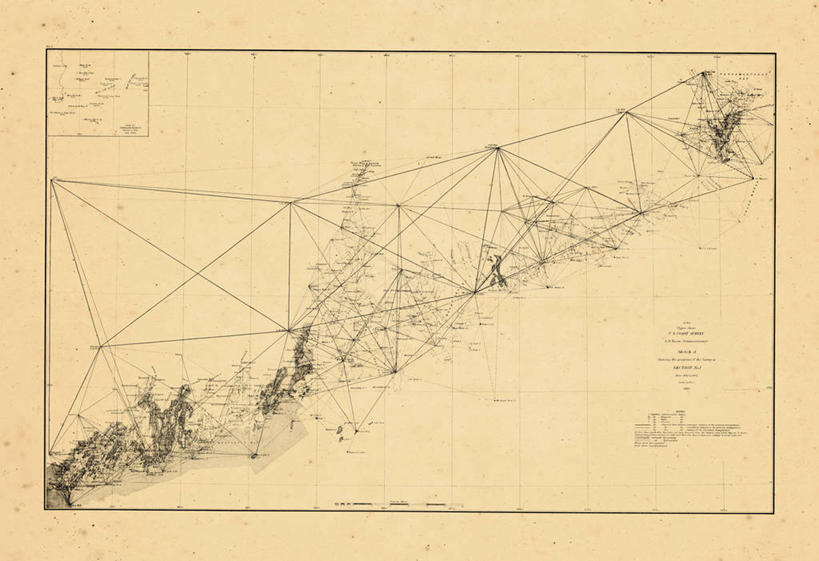 无人,横图,建筑业,地图,历史,古董,北美,草图,缅因州,彩图