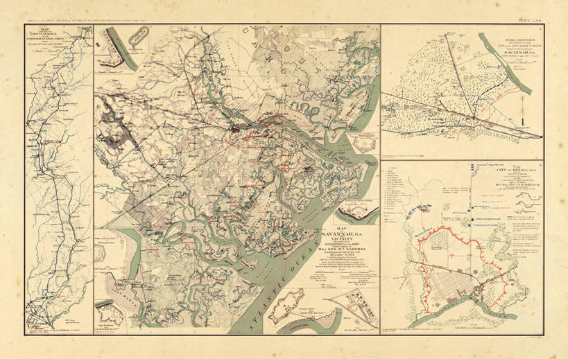 无人,横图,地图,历史,古董,北美,内战,彩图