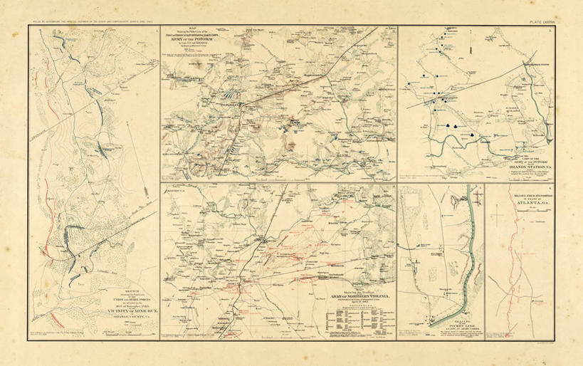 无人,横图,地图,历史,古董,北美,内战,彩图
