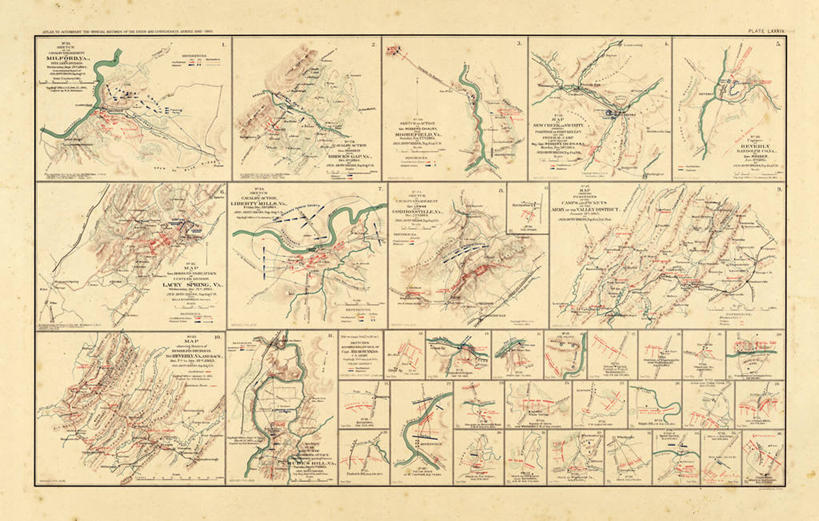无人,横图,地图,历史,古董,北美,维吉尼亚,内战,彩图