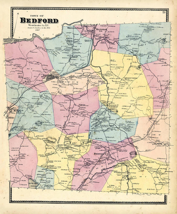 无人,竖图,地图,历史,古董,纽约州,贝德福德,彩图,地图学
