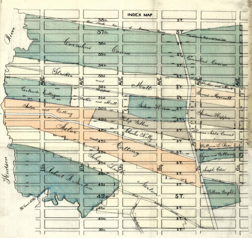 无人,横图,地图,纽约,城镇,曼哈顿,历史,古董,彩图,地图学