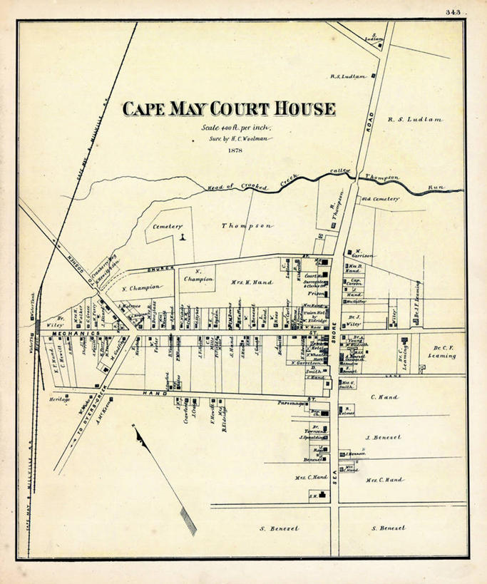 无人,竖图,地图,城镇,法院,历史,古董,新泽西,开普梅,彩图,地图学