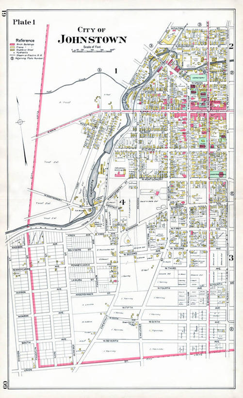 无人,竖图,地图,城镇,历史,古董,纽约州,彩图,地图学,约翰斯敦