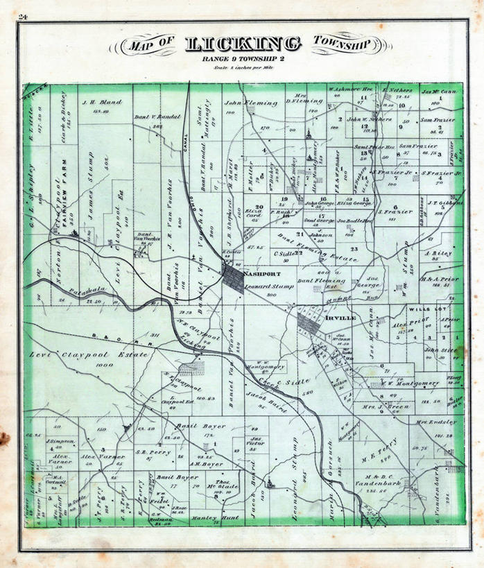 无人,竖图,地图,历史,舔,古董,俄亥俄州,彩图,地图学