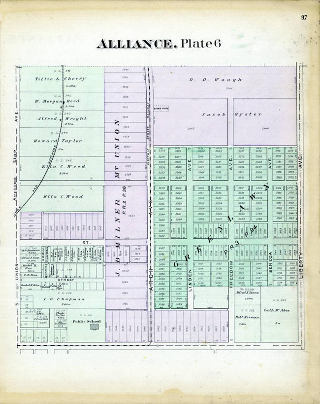 无人,竖图,地图,城镇,历史,古董,俄亥俄州,彩图,地图学,联合镇
