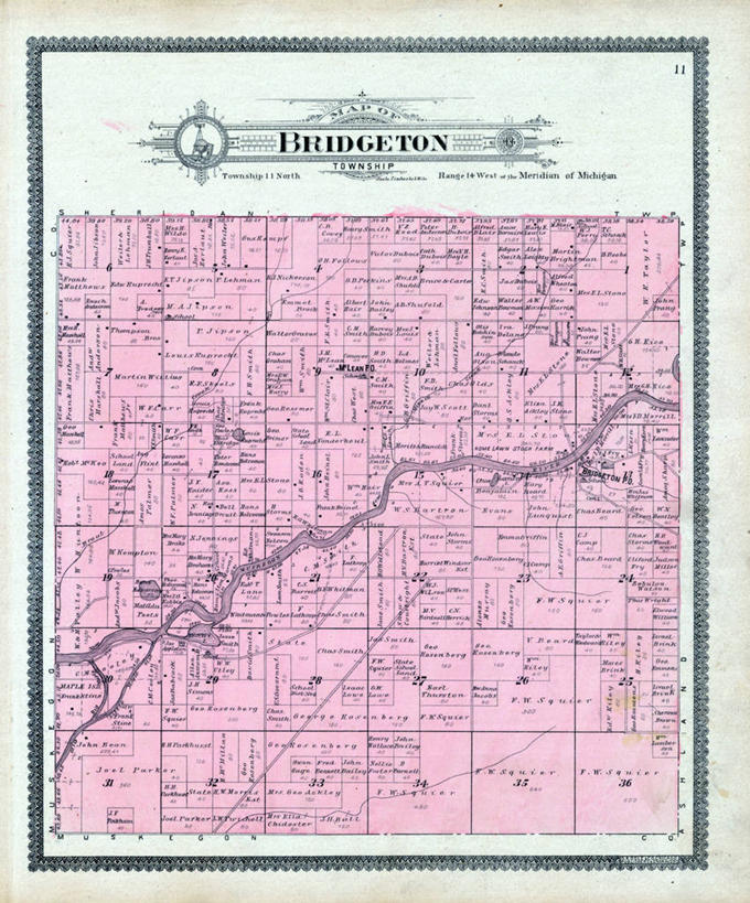 无人,竖图,地图,美国,历史,古董,北美,北美洲,美洲,北亚美利加洲,亚美利加洲,密歇根,密歇根州,貂熊州,狼獾之州,狼獾州,布里奇顿,彩图,美利坚合众国,地图学