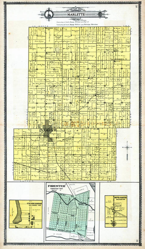 无人,竖图,地图,美国,城镇,历史,喇叭,古董,北美,北美洲,美洲,北亚美利加洲,亚美利加洲,密歇根,密歇根州,貂熊州,狼獾之州,狼獾州,彩图,美利坚合众国,林务官,地图学