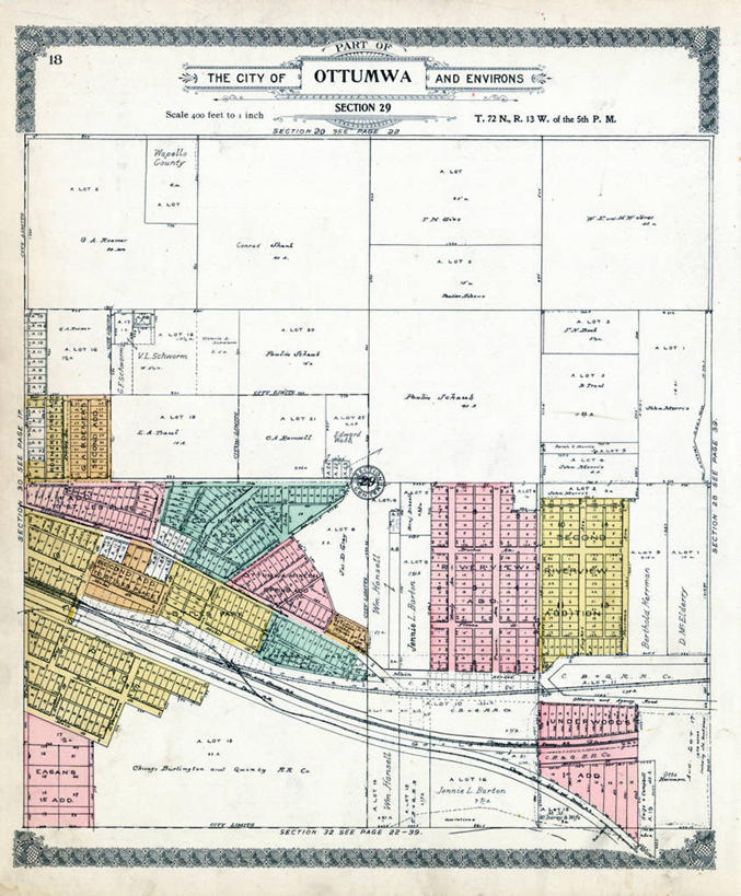 无人,竖图,地图,城镇,历史,古董,艾奥瓦,彩图,地图学,爱荷华