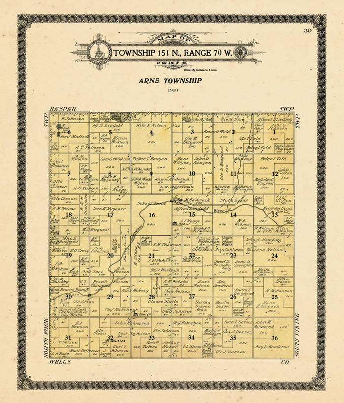 无人,竖图,地图,历史,古董,北达科他州,彩图,地图学