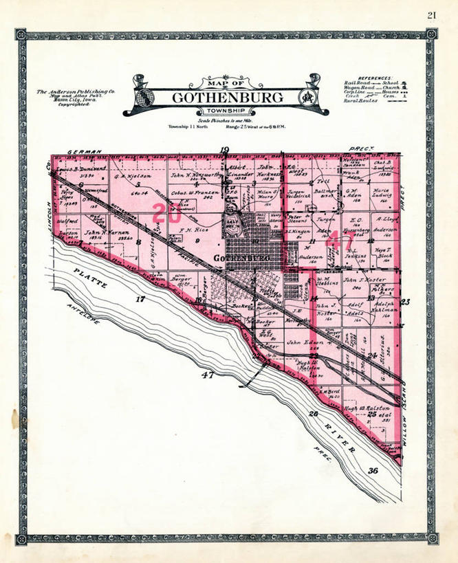 无人,竖图,地图,历史,古董,内布拉斯加,哥德堡,彩图,地图学