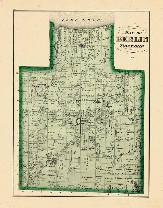 无人,竖图,地图,历史,柏林,古董,俄亥俄州,彩图,地图学
