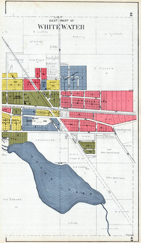 无人,竖图,地图,城镇,历史,古董,威斯康星,彩图,地图学,白水