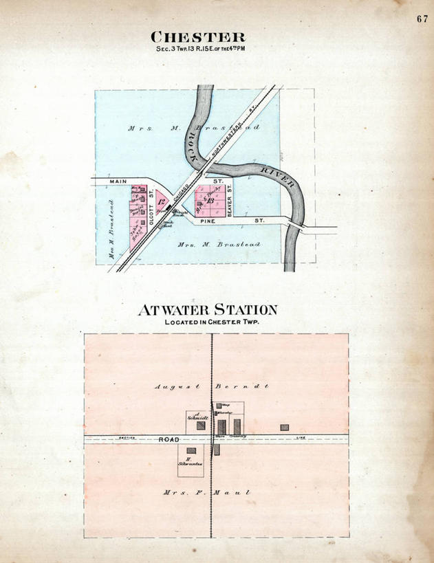 无人,竖图,地图,城镇,历史,古董,威斯康星,切斯特,彩图,地图学