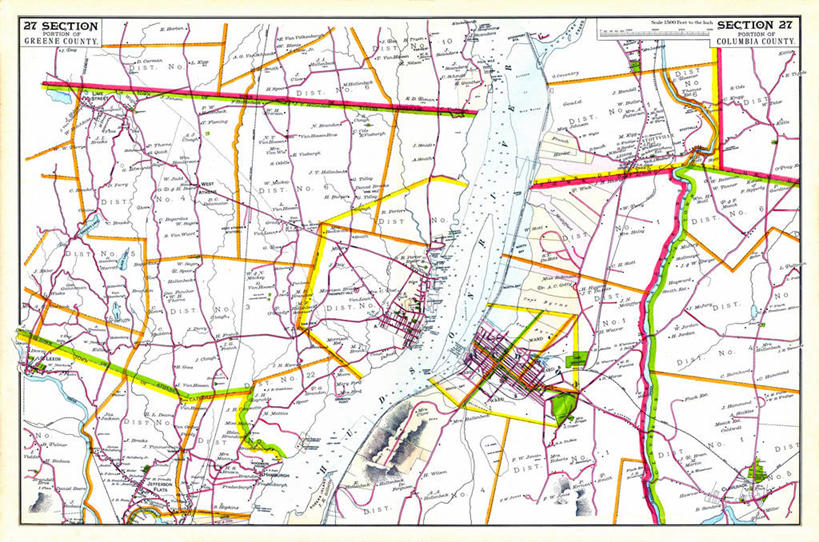 无人,横图,地图,历史,古董,纽约州,彩图,哥伦比亚县,地图学