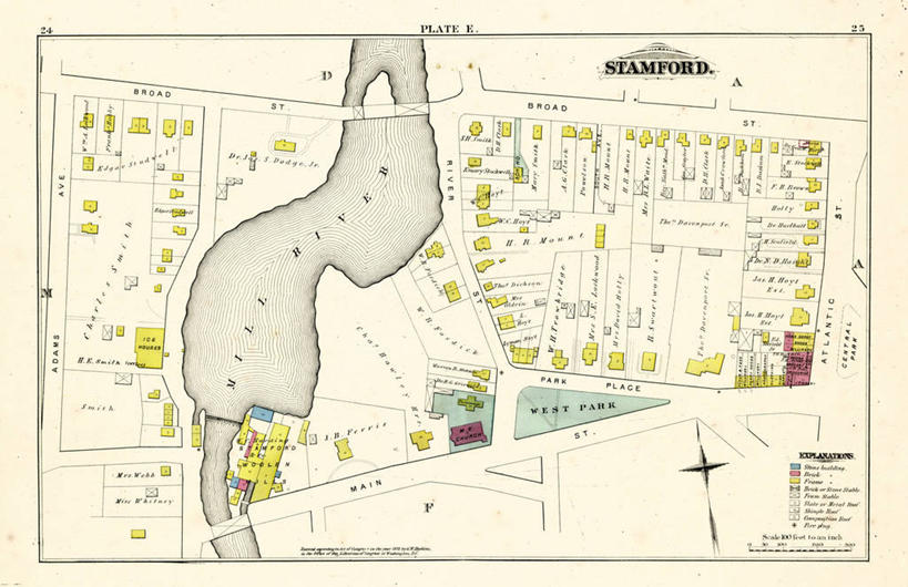 无人,横图,道路,路,公路,地图,城镇,交通,历史,古董,康涅狄格州,马路,彩图,地图学