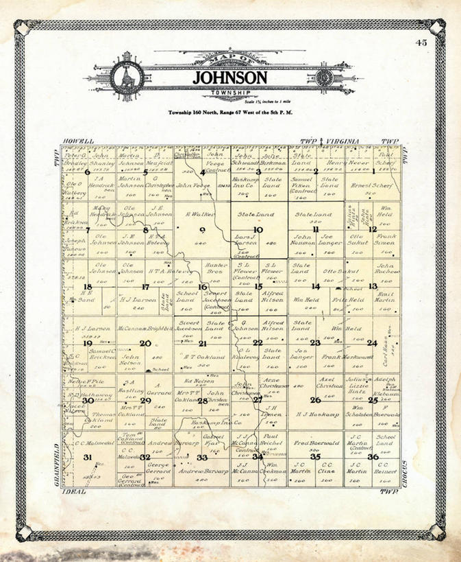 无人,竖图,地图,历史,古董,北达科他州,彩图,地图学