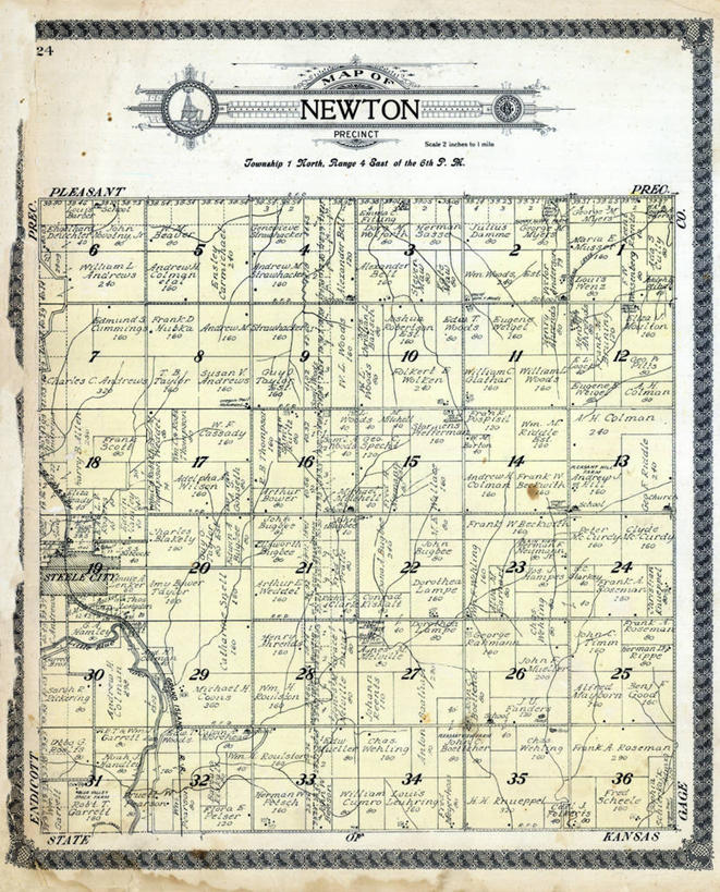 无人,竖图,地图,历史,古董,内布拉斯加,牛顿,彩图,地图学