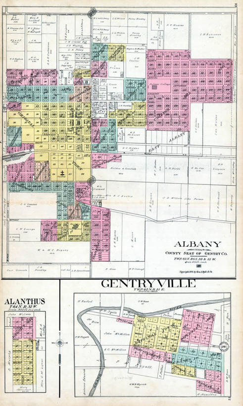 无人,竖图,地图,城镇,历史,古董,密苏里,奥尔巴尼,彩图,地图学