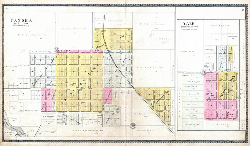 无人,横图,地图,城镇,历史,古董,彩图,耶鲁大学,地图学,爱荷华