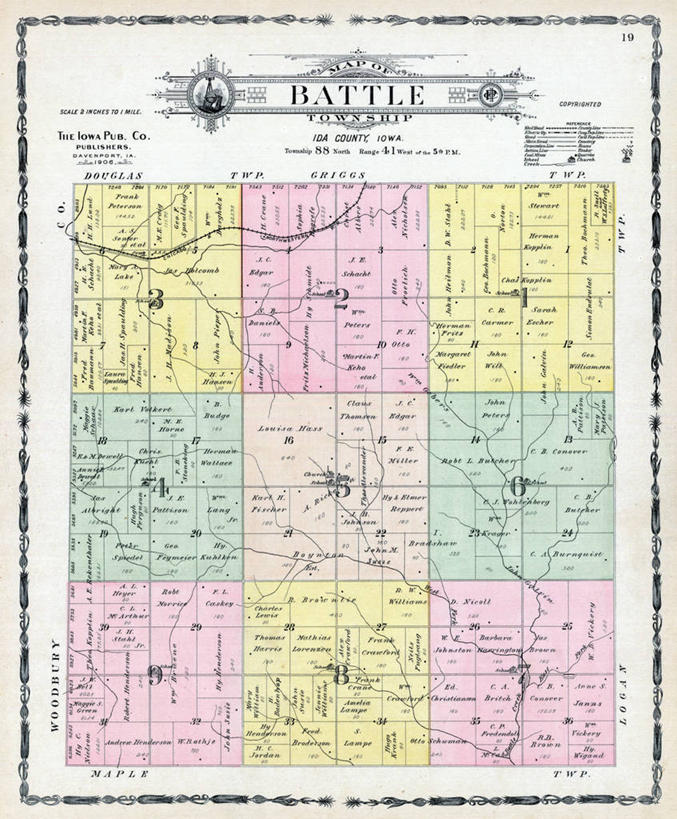 无人,竖图,地图,历史,古董,战役,彩图,地图学,爱荷华