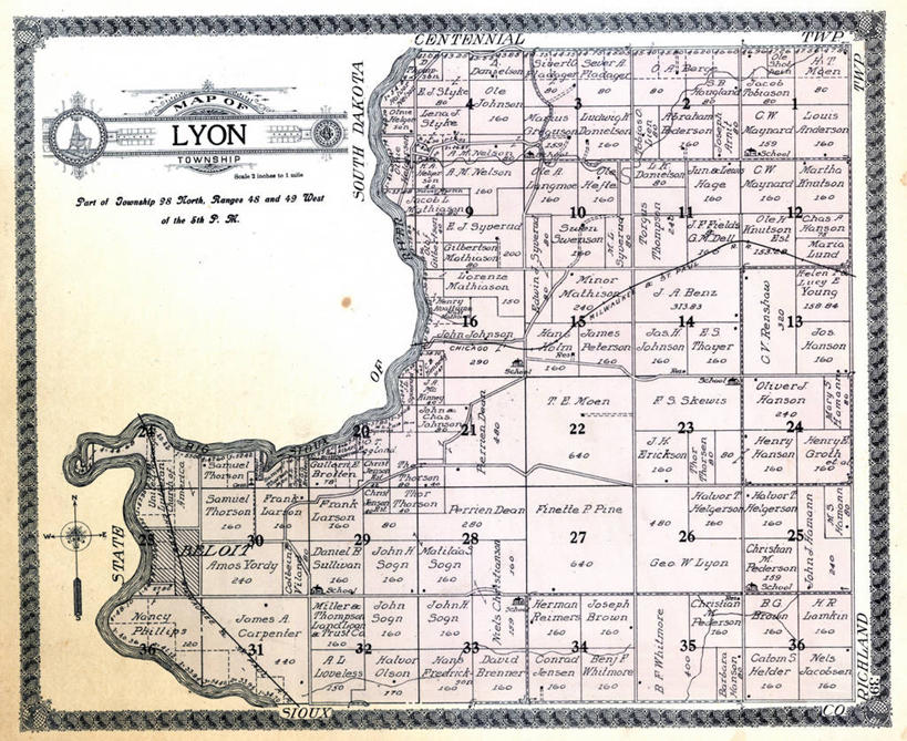 无人,横图,地图,历史,古董,里昂,彩图,地图学,爱荷华