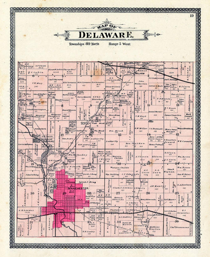 无人,竖图,地图,历史,古董,特拉华,彩图,地图学,爱荷华