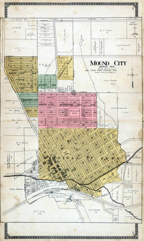 无人,竖图,地图,堆叠,城镇,历史,古董,密苏里,彩图,地图学