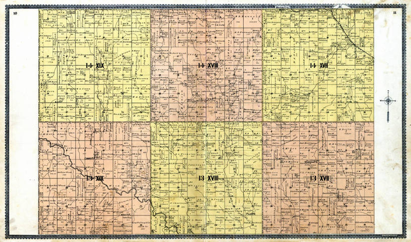 无人,飞行员,横图,地图,历史,古董,内布拉斯加,彩图,地图学