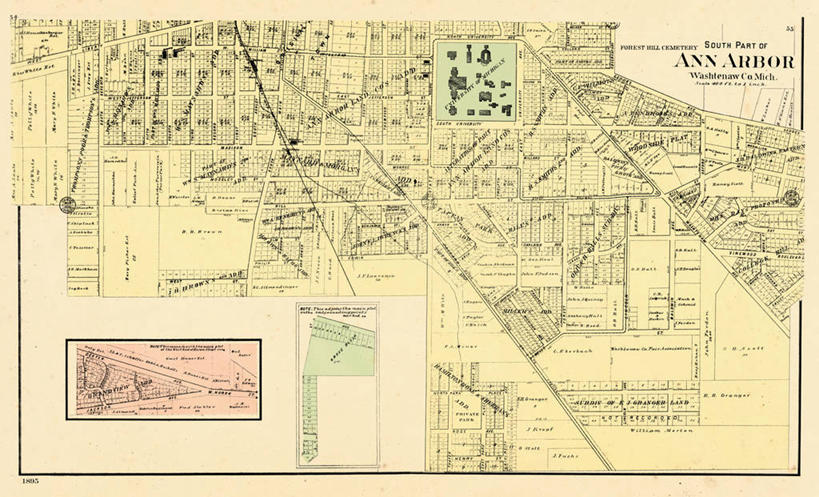 无人,横图,地图,美国,城镇,历史,古董,北美,北美洲,美洲,北亚美利加洲,亚美利加洲,密歇根,密歇根州,貂熊州,狼獾之州,狼獾州,安娜堡,彩图,美利坚合众国,地图学