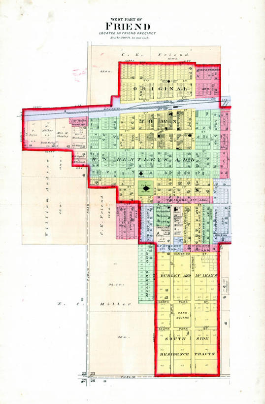 无人,竖图,友谊,地图,城镇,历史,古董,内布拉斯加,彩图,地图学