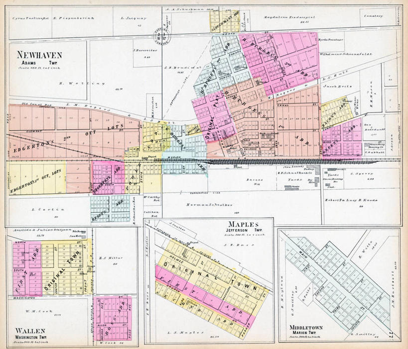 无人,横图,地图,城镇,历史,古董,新港,彩图,地图学