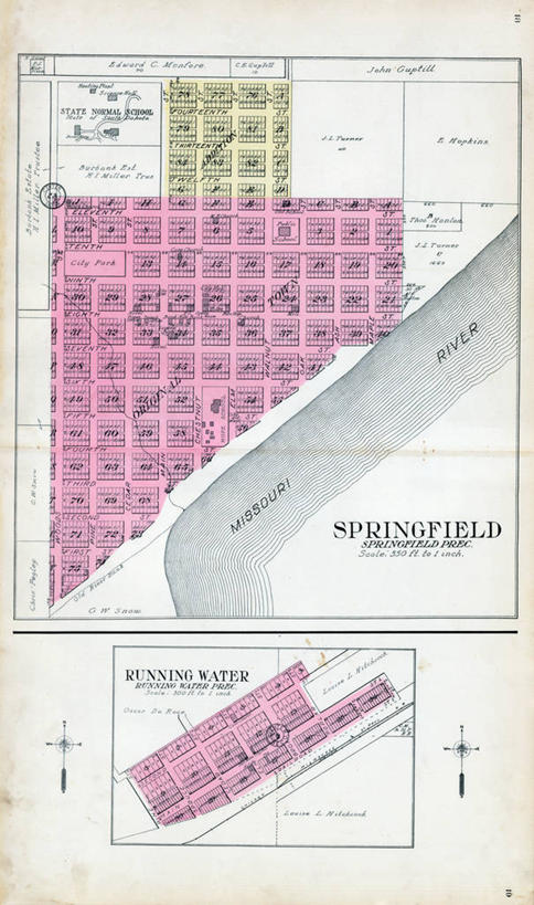 无人,竖图,地图,城镇,历史,自来水,古董,南达科他州,彩图,地图学