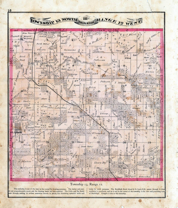 无人,竖图,地图,历史,古董,伊利诺斯州,格拉斯哥,彩图,地图学