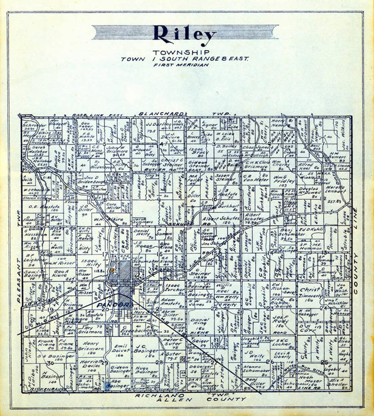 无人,竖图,地图,历史,古董,俄亥俄州,潘多拉,彩图,地图学