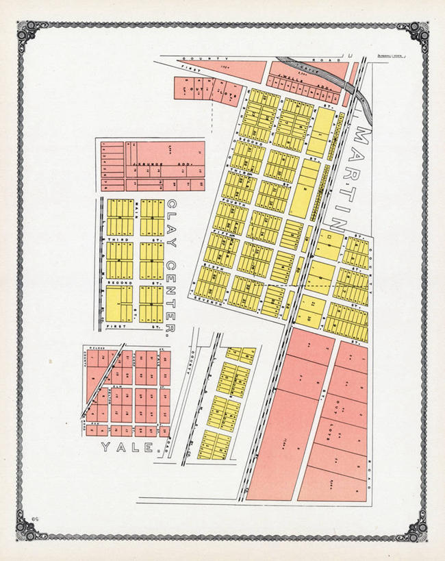 无人,竖图,地图,城镇,历史,古董,俄亥俄州,彩图,耶鲁大学,地图学