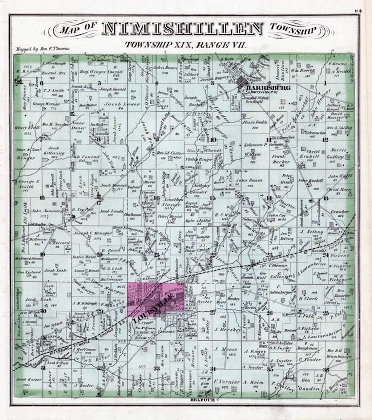 无人,竖图,地图,历史,古董,俄亥俄州,路易斯维尔,彩图,地图学