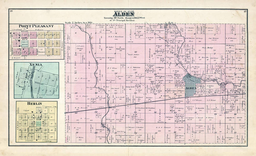 无人,横图,地图,历史,柏林,古董,彩图,地图学,爱荷华