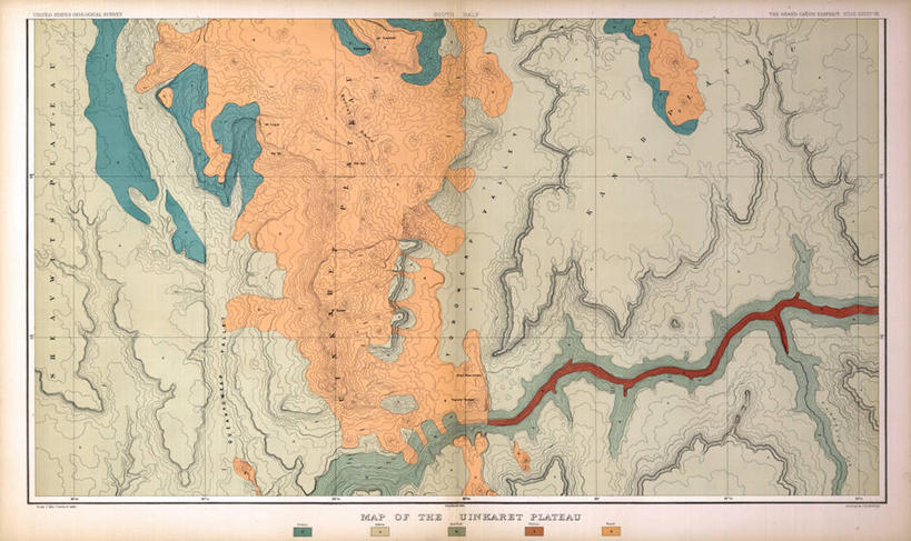无人,横图,地图,历史,大峡谷,古董,亚利桑那,大峡谷国家公园,彩图,地图学