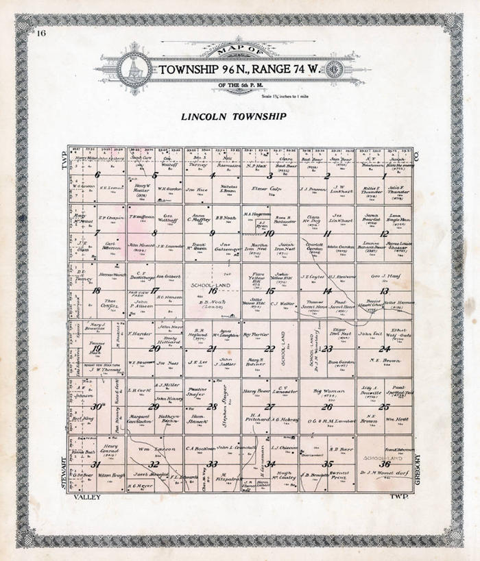 无人,竖图,地图,历史,古董,南达科他州,彩图