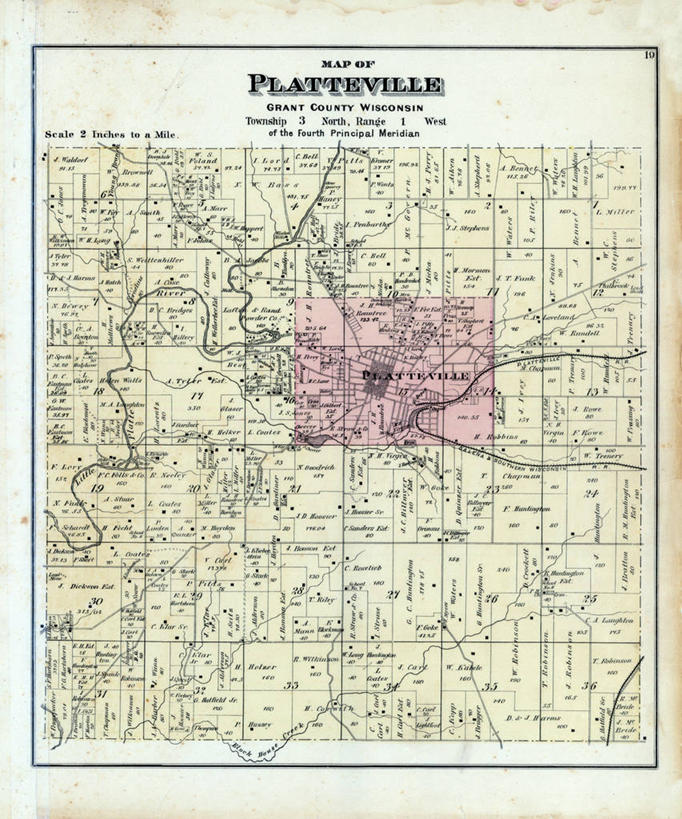 无人,竖图,地图,小河,历史,古董,威斯康星,彩图,地图学