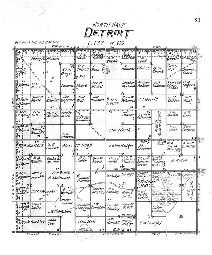 无人,竖图,地图,历史,古董,南达科他州,底特律,彩图,地图学
