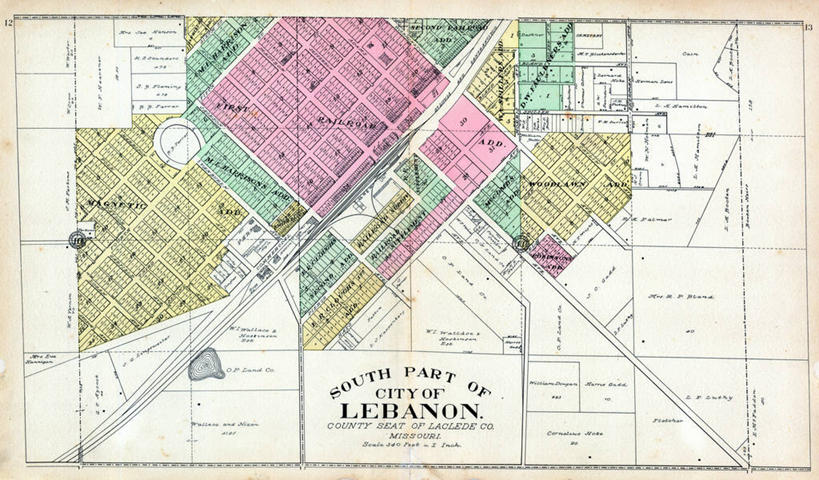 无人,横图,地图,黎巴嫩,城镇,历史,古董,密苏里,彩图,地图学