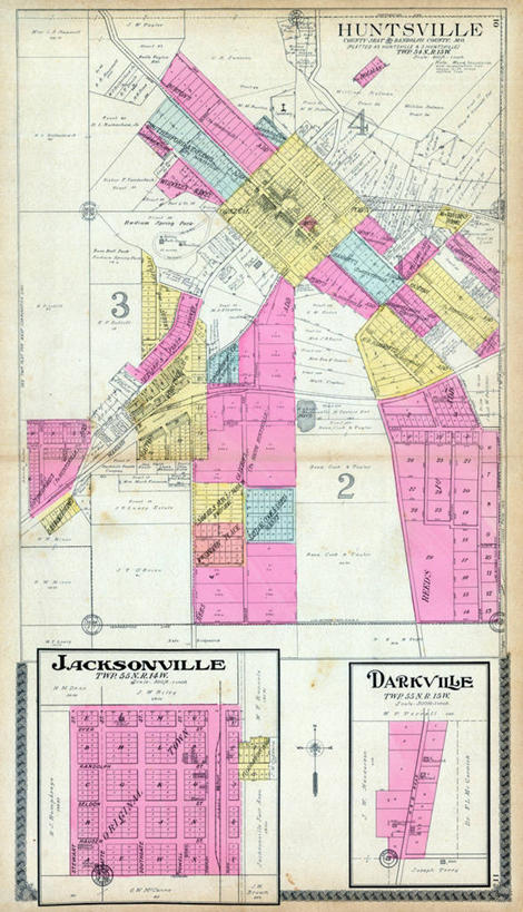 无人,竖图,地图,城镇,历史,古董,杰克逊维尔,密苏里,彩图,地图学