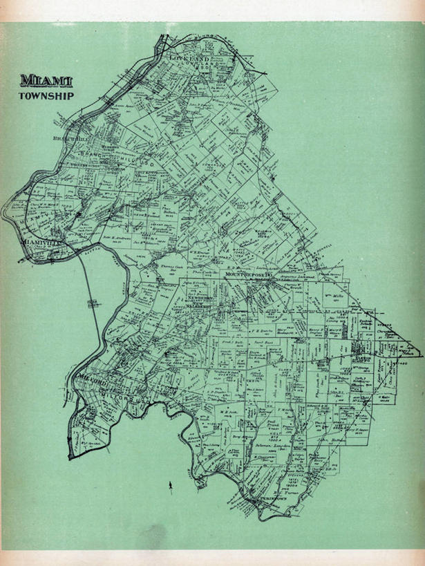 无人,竖图,地图,历史,古董,俄亥俄州,迈阿密,彩图,地图学