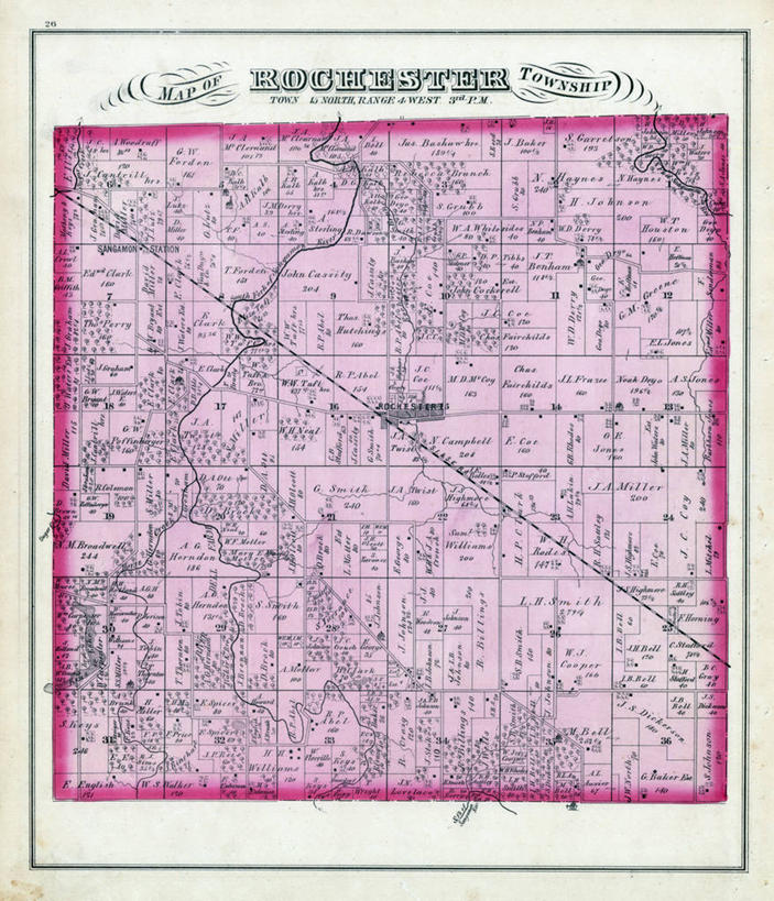 无人,竖图,地图,历史,古董,伊利诺斯州,罗切斯特,彩图,地图学