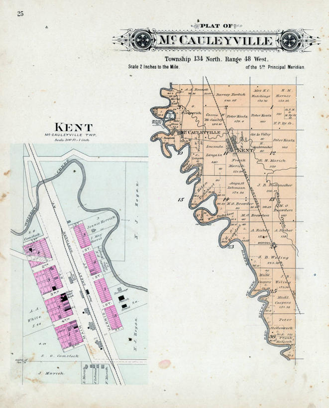 无人,竖图,地图,城镇,历史,古董,明尼苏达,肯特,彩图,地图学